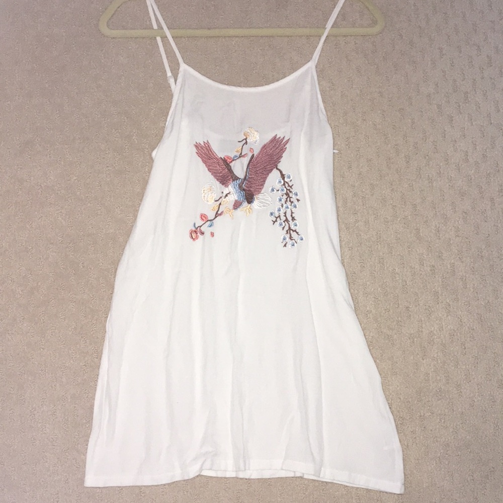 LF Stores brand white bird dress XS